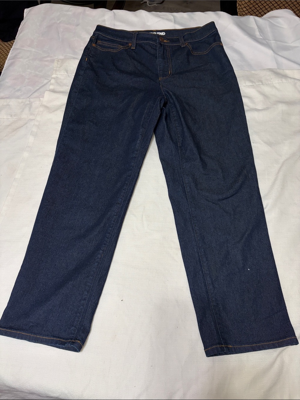 Lands' End Women's Straight-Leg Jeans in Dark Navy
